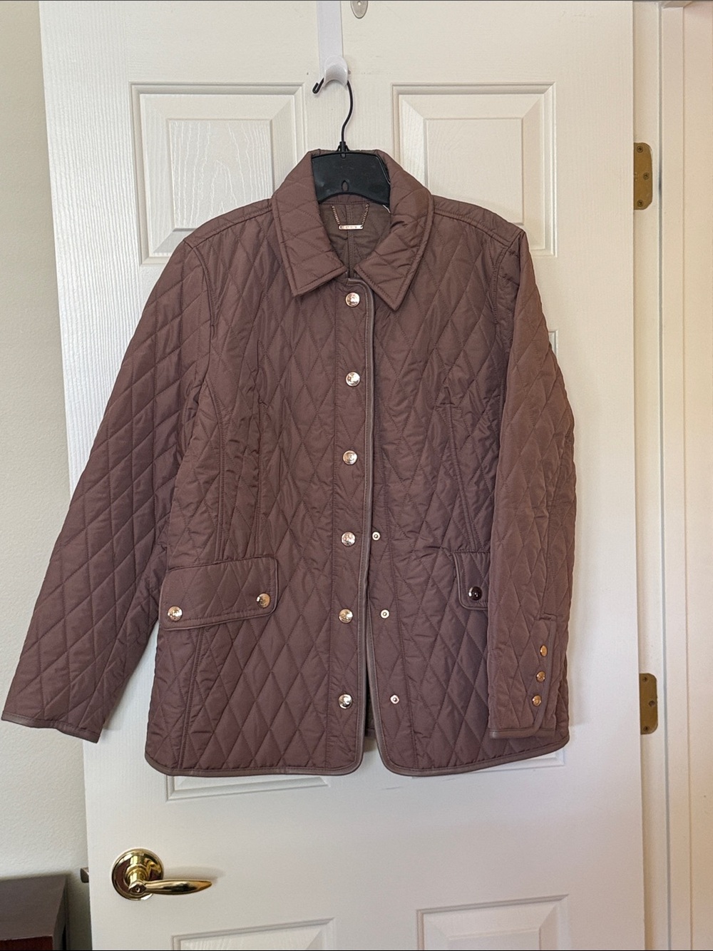 Chico's Quilted Puffer Jacket in Brown